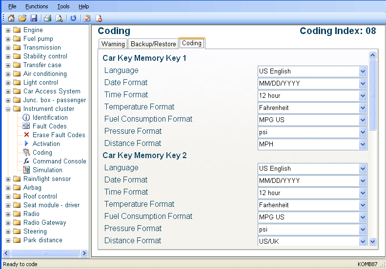 Outil de diagnostic / réinitialisation de câble Bavarian Technic